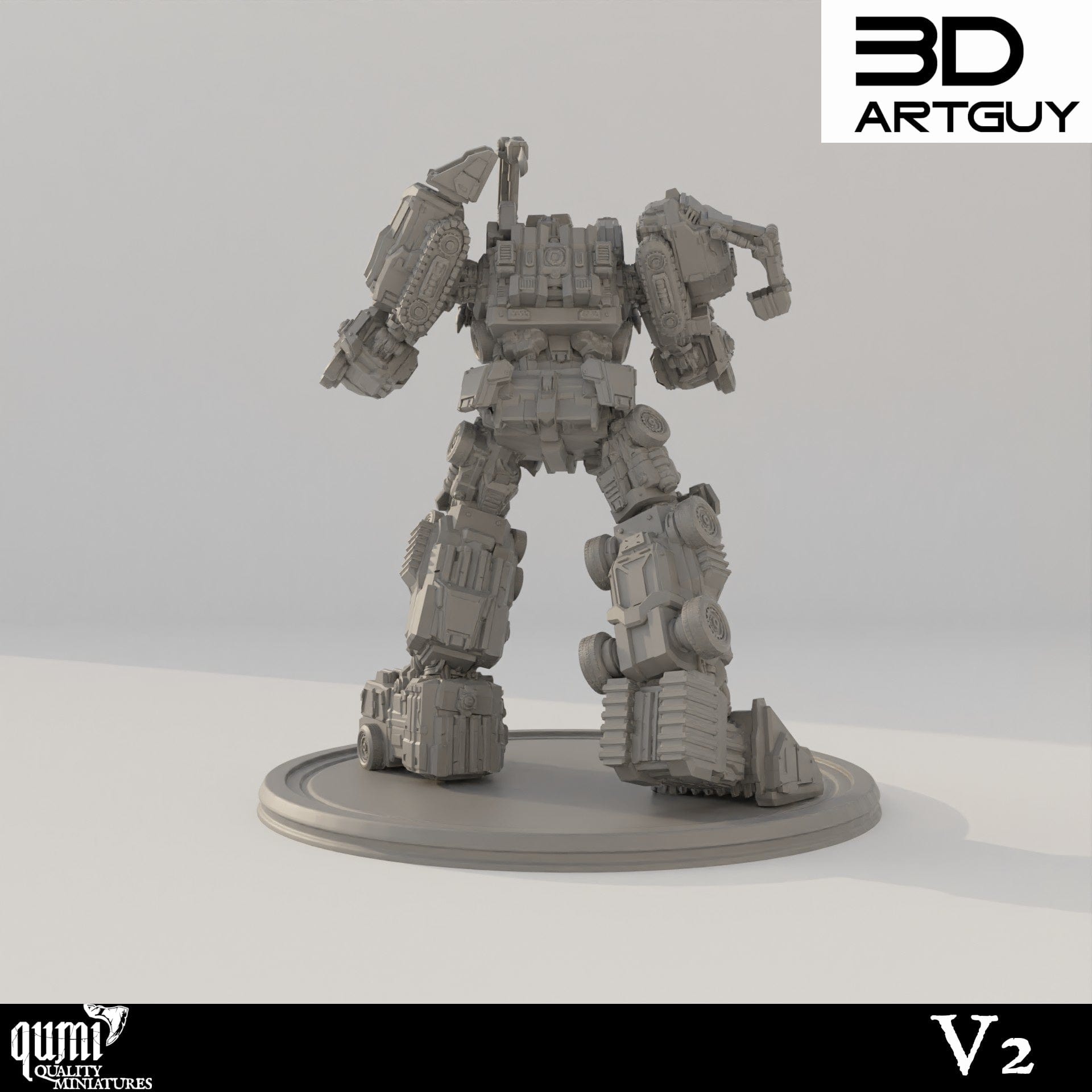 Tabletop RPG Miniature Devastator  - 32mm Qumi - 3D ArtGuy Quality Miniatures - Qumi Wargaming Mini Model Figure