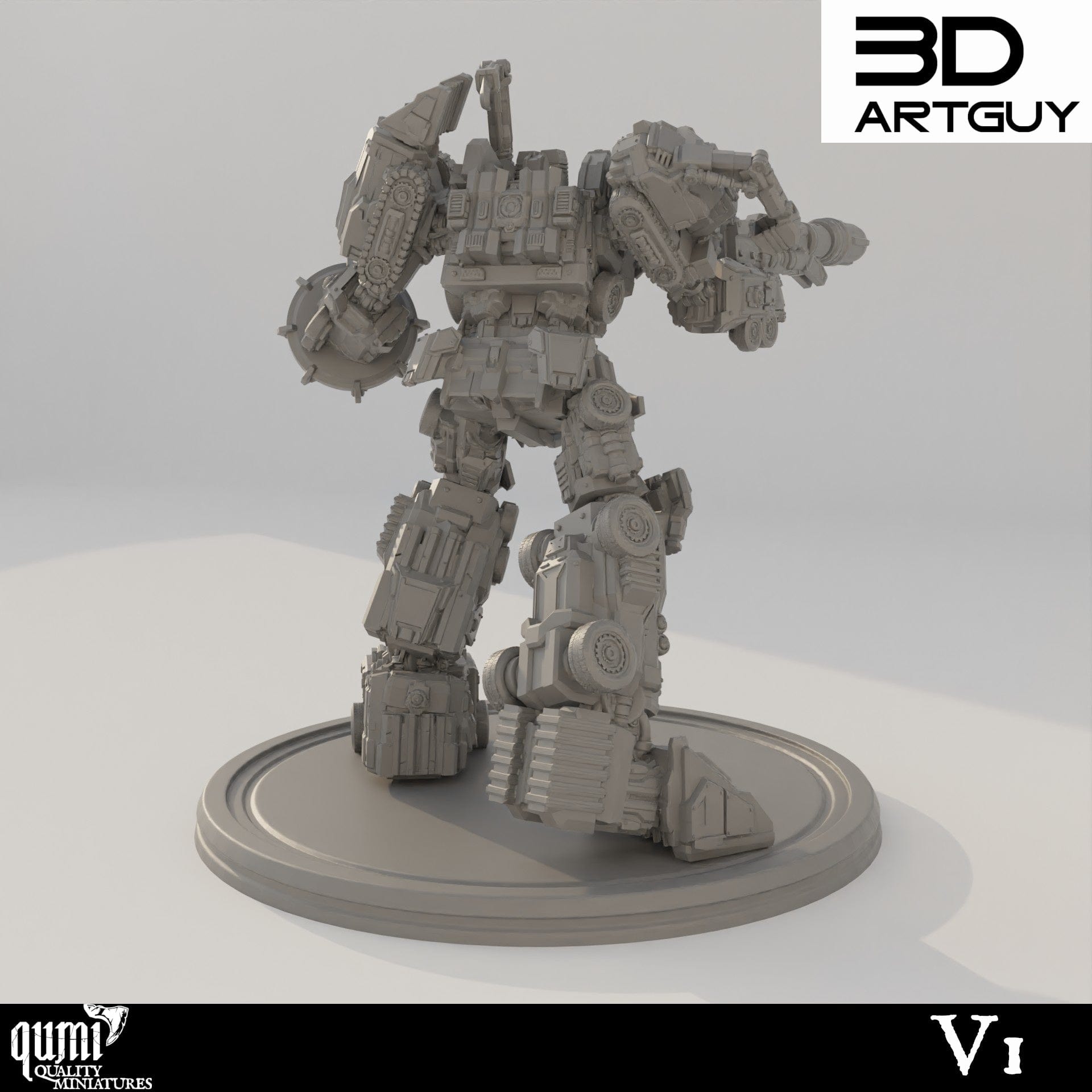 Tabletop RPG Miniature Devastator  - 32mm Qumi - 3D ArtGuy Quality Miniatures - Qumi Wargaming Mini Model Figure
