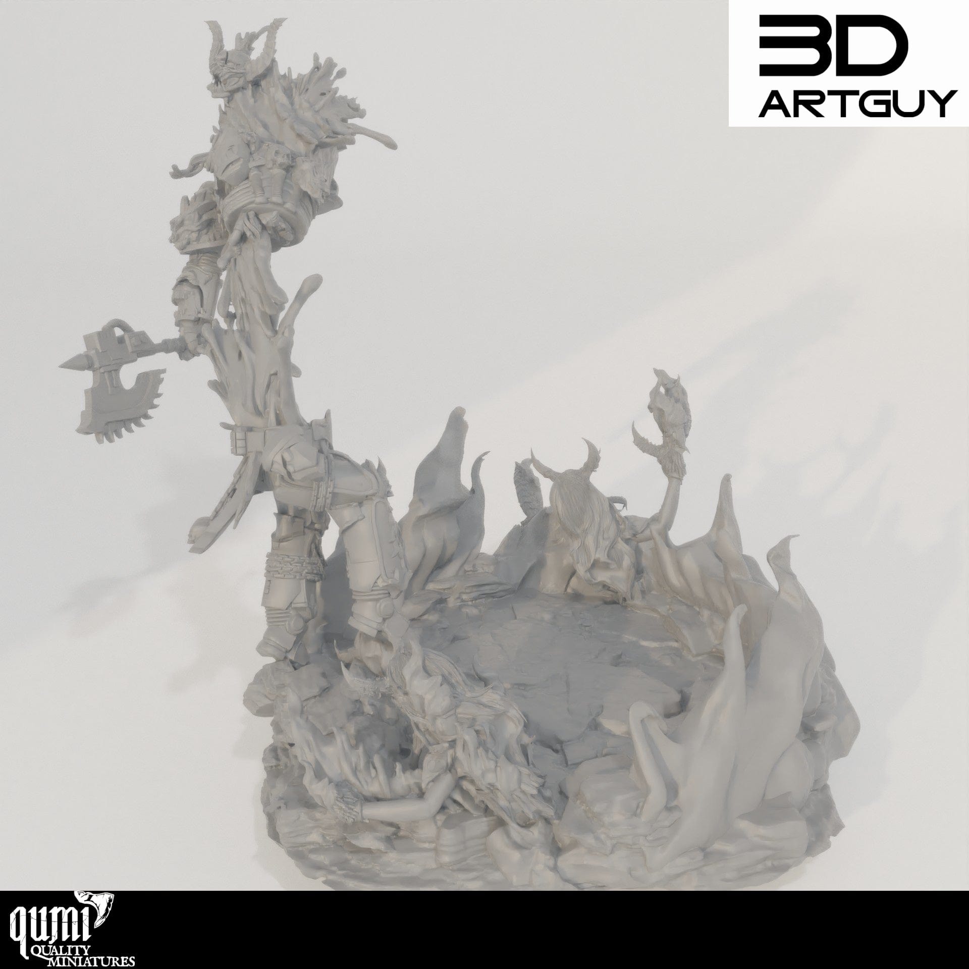 Tabletop RPG Miniature Diorama Knight Of Purity - Qumi Quality Miniatures - Qumi Wargaming Mini Model Figure