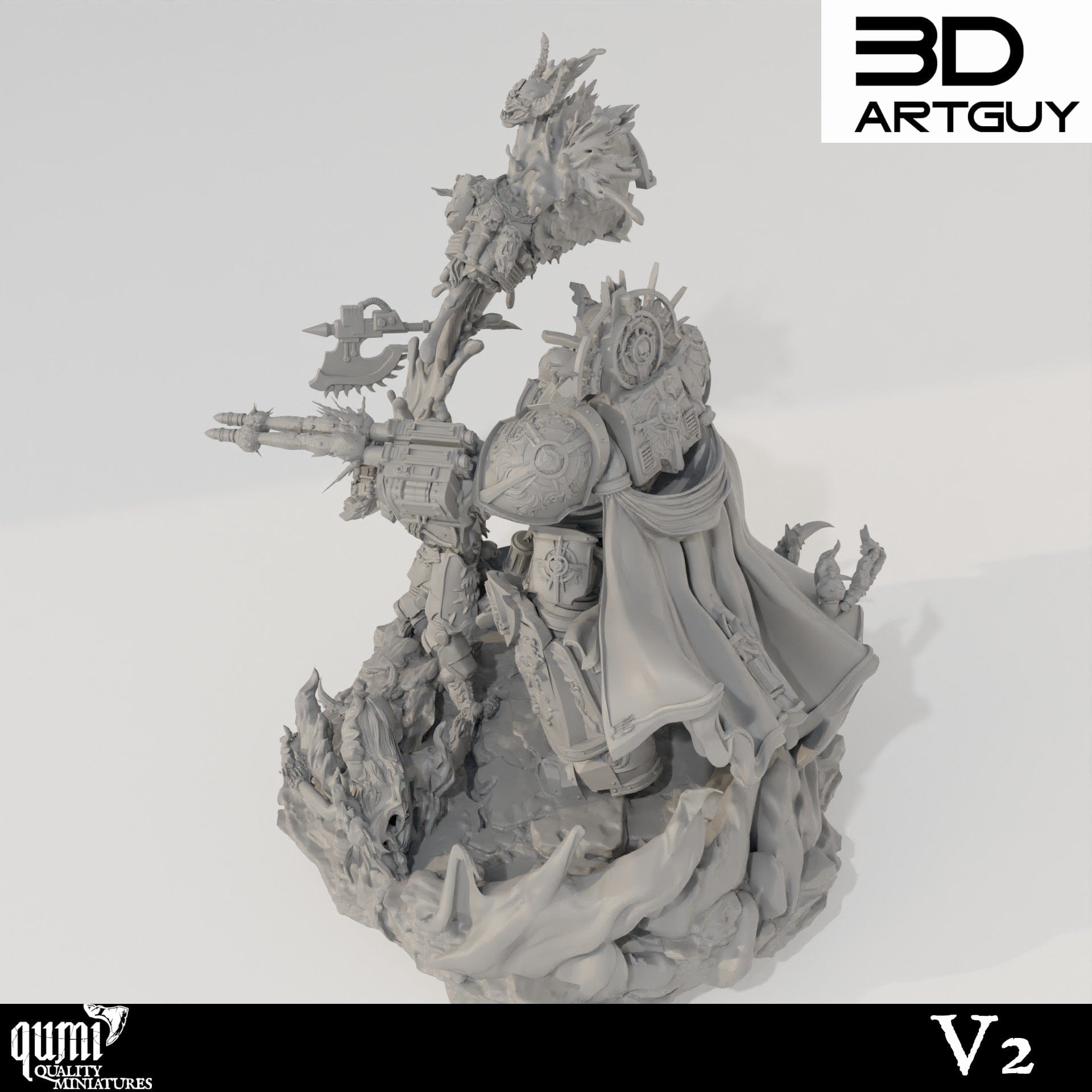 Tabletop RPG Miniature Diorama Knight Of Purity - Qumi Quality Miniatures - Qumi Wargaming Mini Model Figure