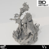 Rückansicht des Ritter der Reinheit Dioramas V2 mit Waffe und Flammeneffekt