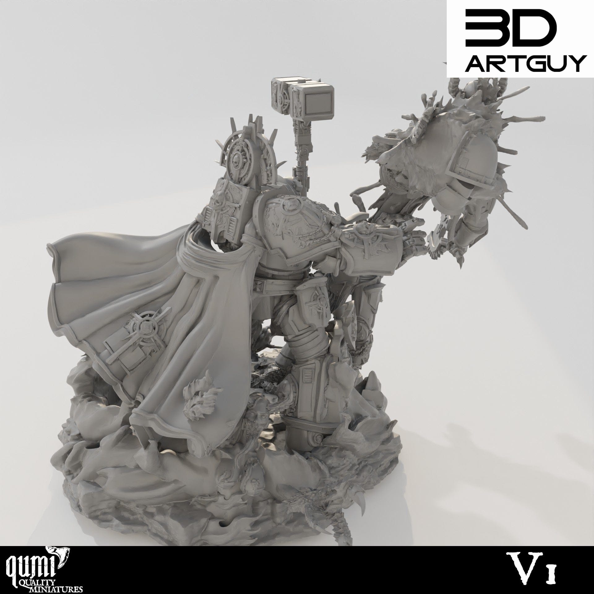 Tabletop RPG Miniature Diorama Knight Of Purity - Qumi Quality Miniatures - Qumi Wargaming Mini Model Figure