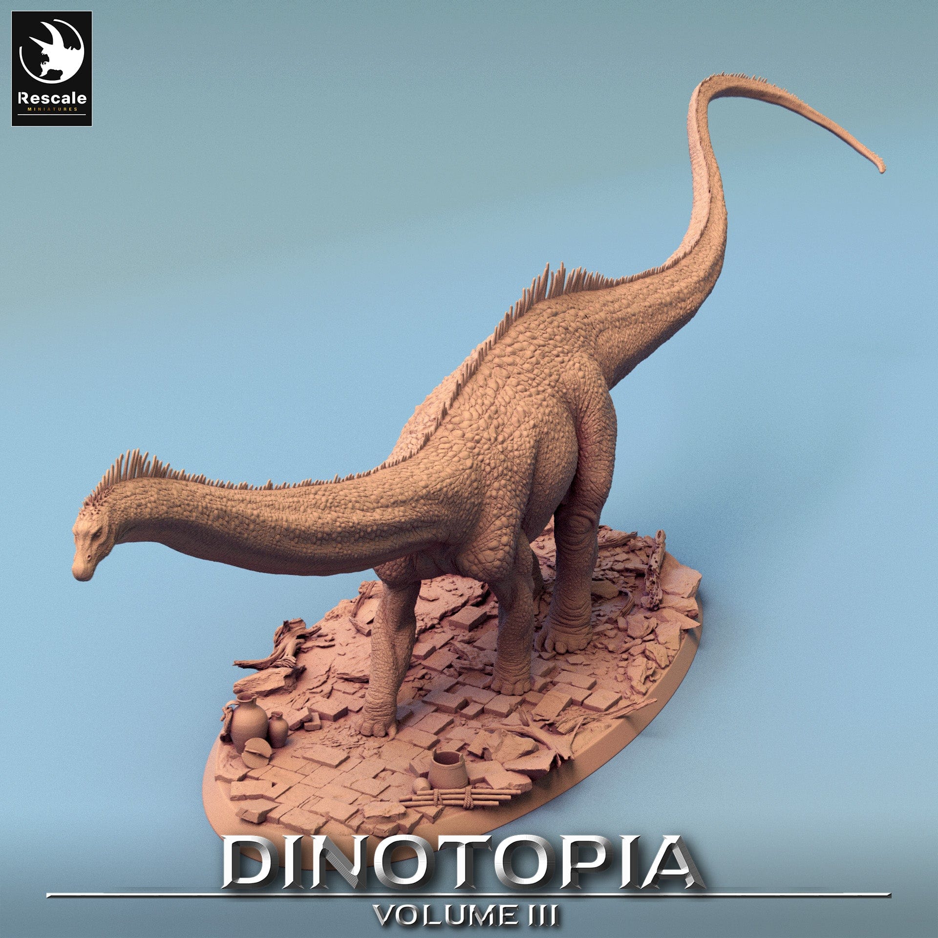 Tabletop RPG Miniature Diplodocus - 32mm Qumi - Rescale Miniatures Quality Miniatures - Qumi Wargaming Mini Model Figure