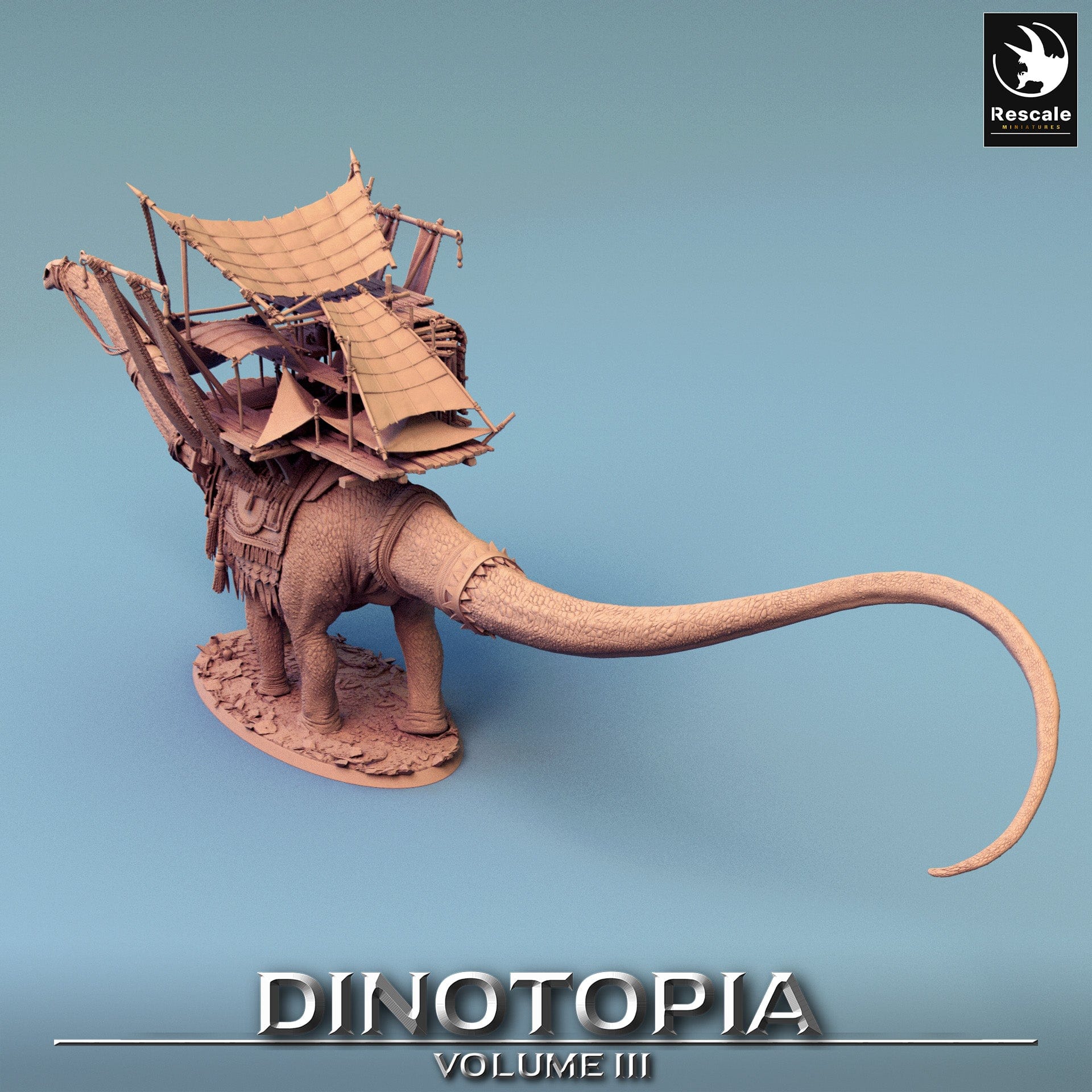 Tabletop RPG Miniature Diplodocus Caravan - 32mm Qumi - Rescale Miniatures Quality Miniatures - Qumi Wargaming Mini Model Figure