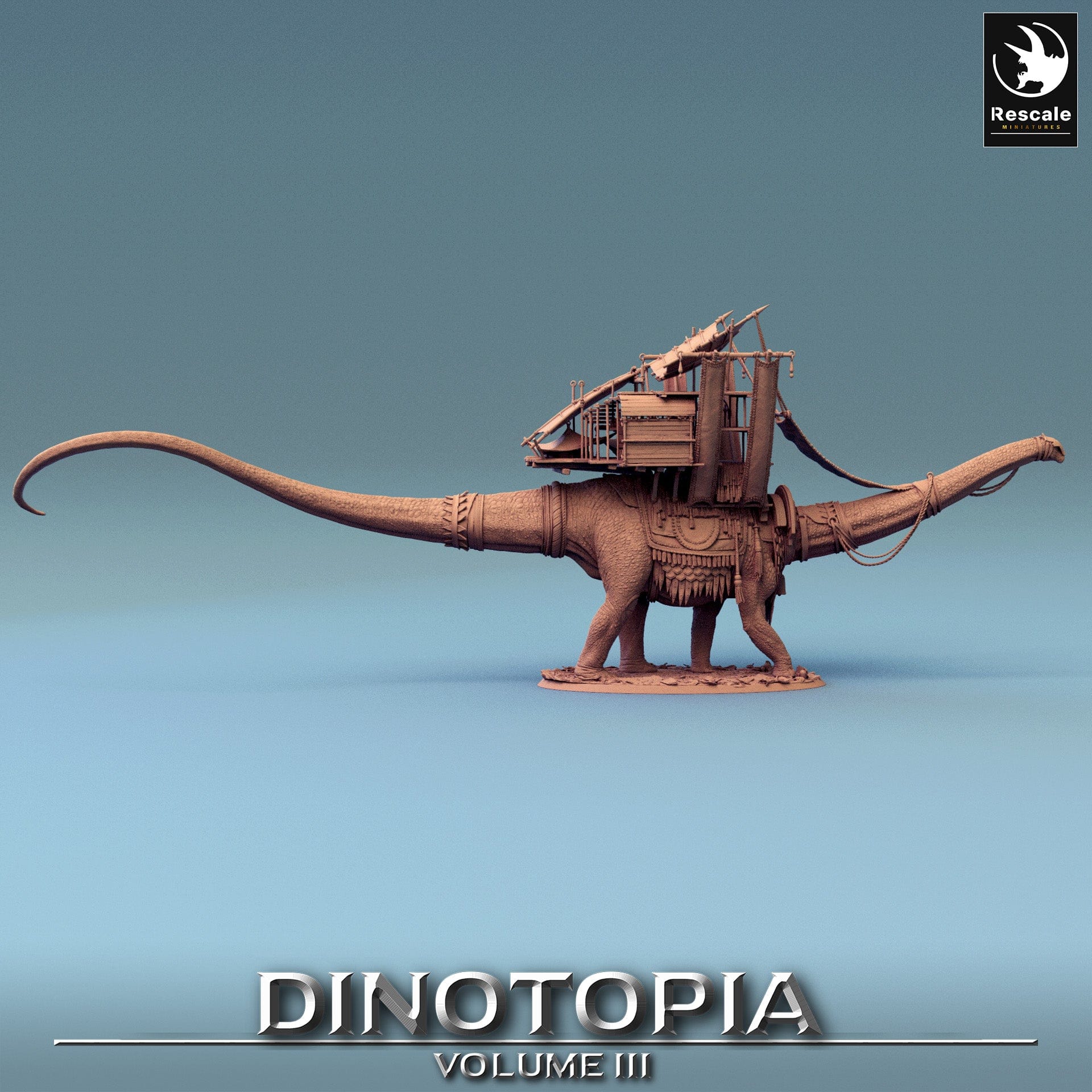 Tabletop RPG Miniature Diplodocus Caravan - 32mm Qumi - Rescale Miniatures Quality Miniatures - Qumi Wargaming Mini Model Figure