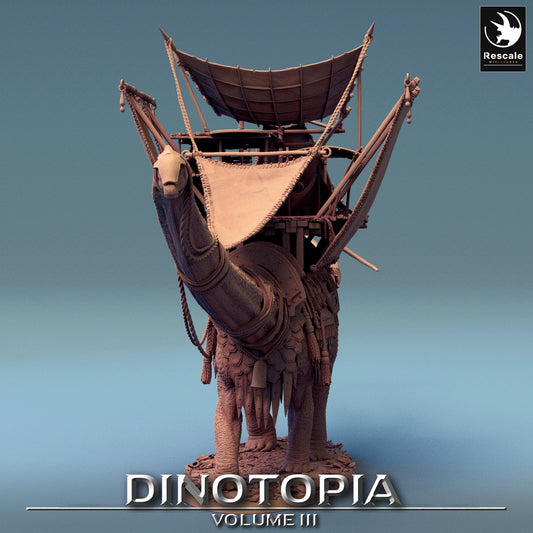 Tabletop RPG Miniature Diplodocus Caravan - 32mm Qumi - Rescale Miniatures Quality Miniatures - Qumi Wargaming Mini Model Figure