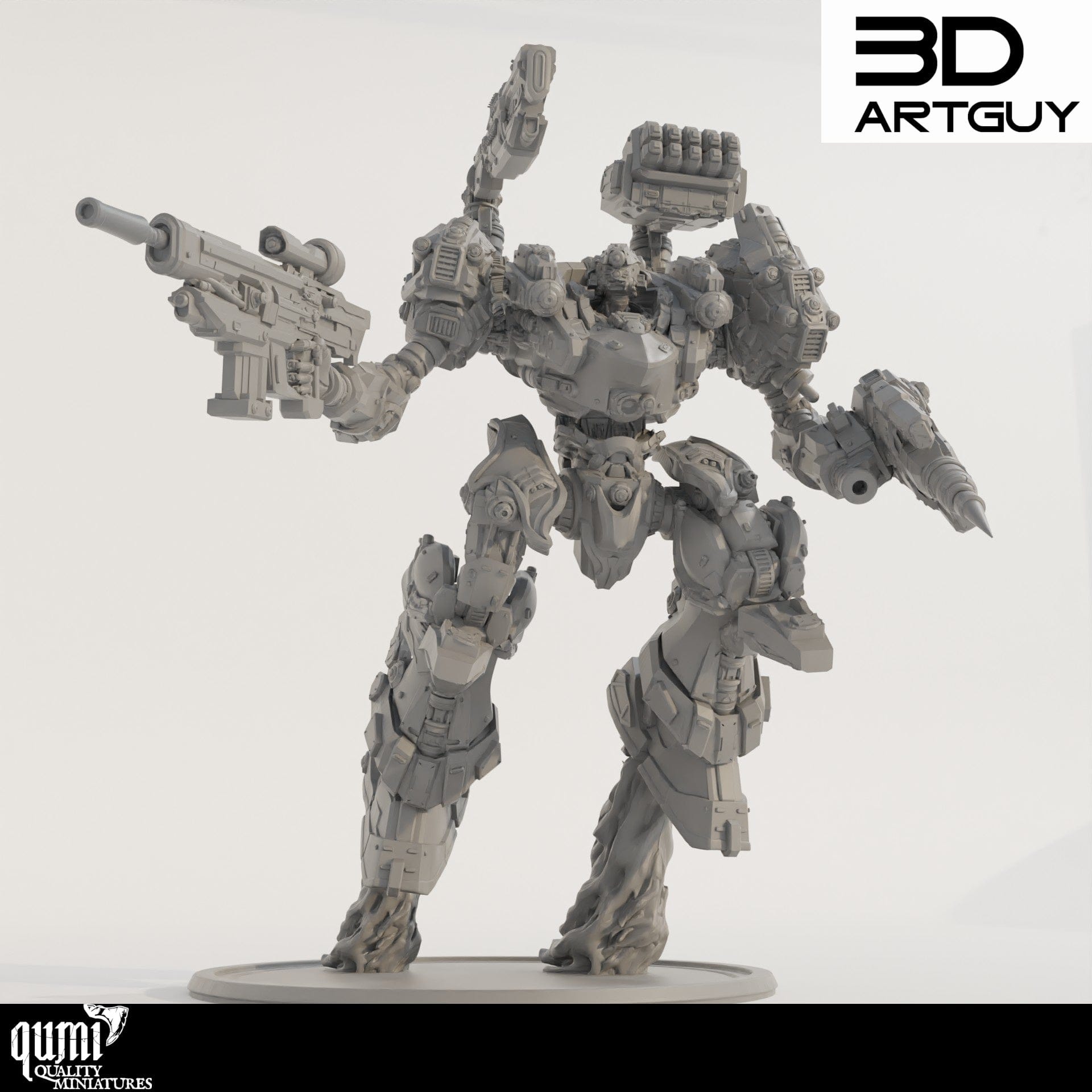 Tabletop RPG Miniature Domination Mech - Size L - Qumi Quality Miniatures - Qumi Wargaming Mini Model Figure