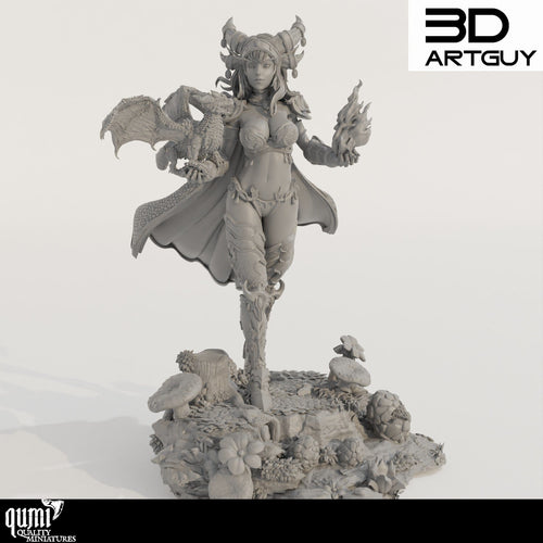 Fantasy Sammlerstück Miniatur Drachenkönigin Qumi 3D ArtGuy