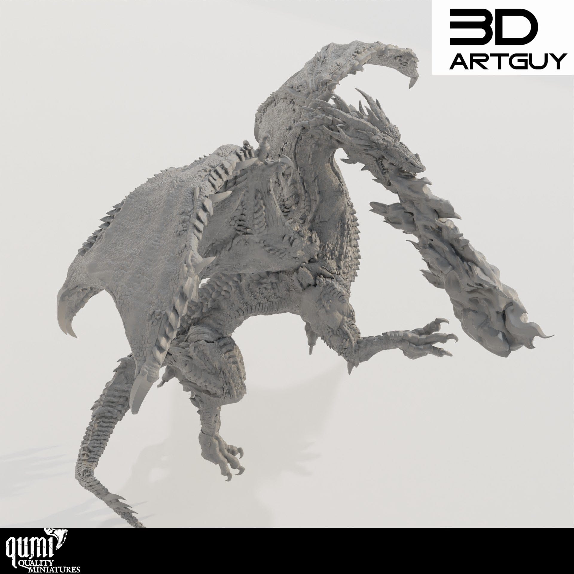 Tabletop RPG Miniature Dragon - Size XL - Qumi Quality Miniatures - Qumi Wargaming Mini Model Figure