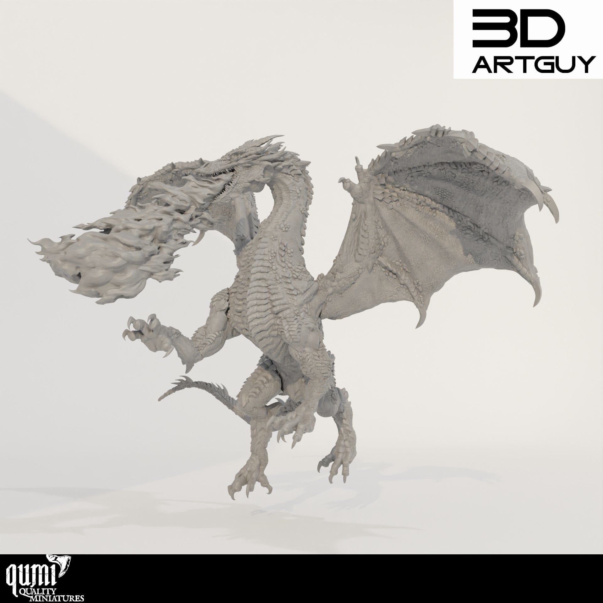 Tabletop RPG Miniature Dragon - Size XL - Qumi Quality Miniatures - Qumi Wargaming Mini Model Figure