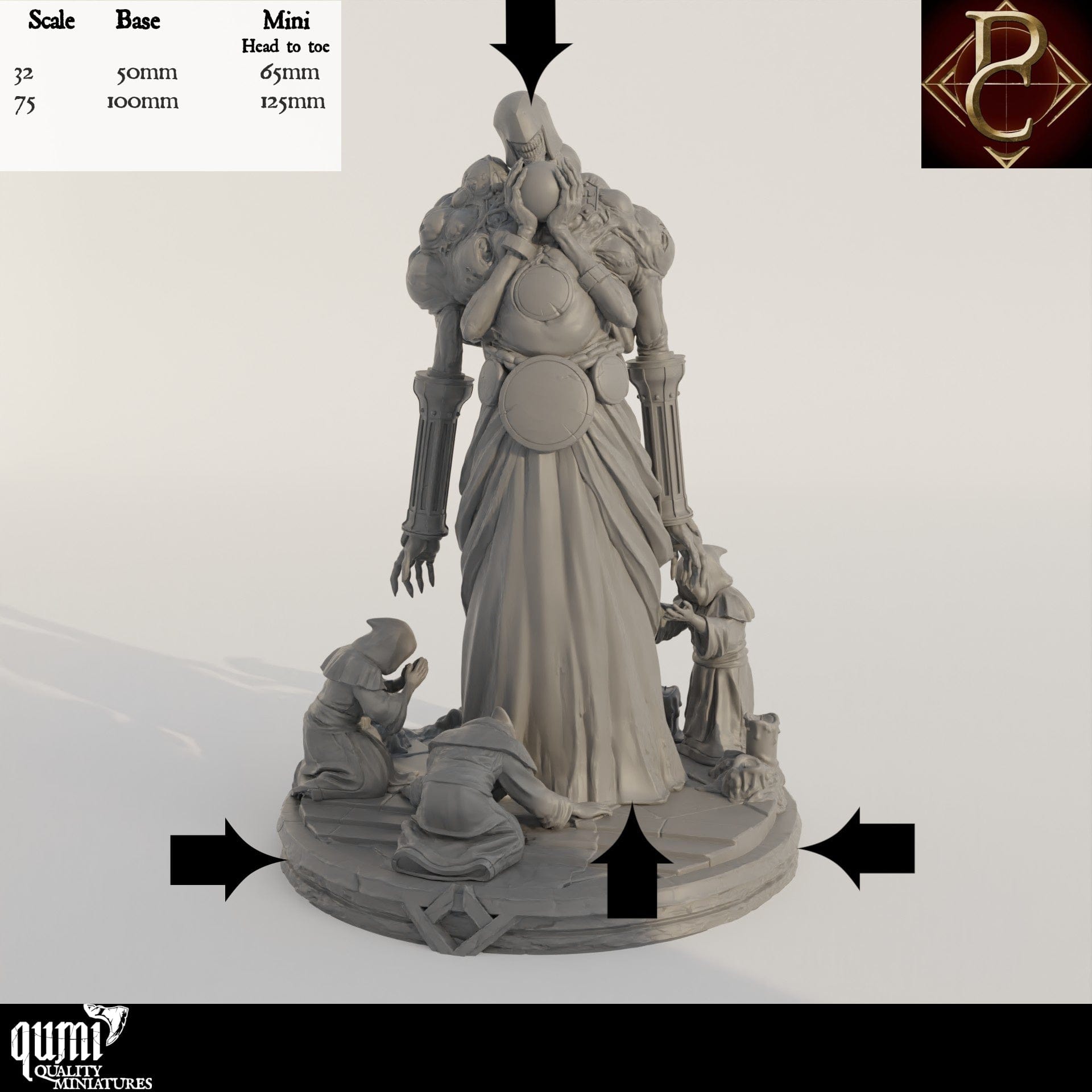 Tabletop RPG Miniature Drenial and Bermegoth - 75mm 110mm Qumi - Parasite Collectibles Quality Miniatures - Qumi Wargaming Mini Model Figure