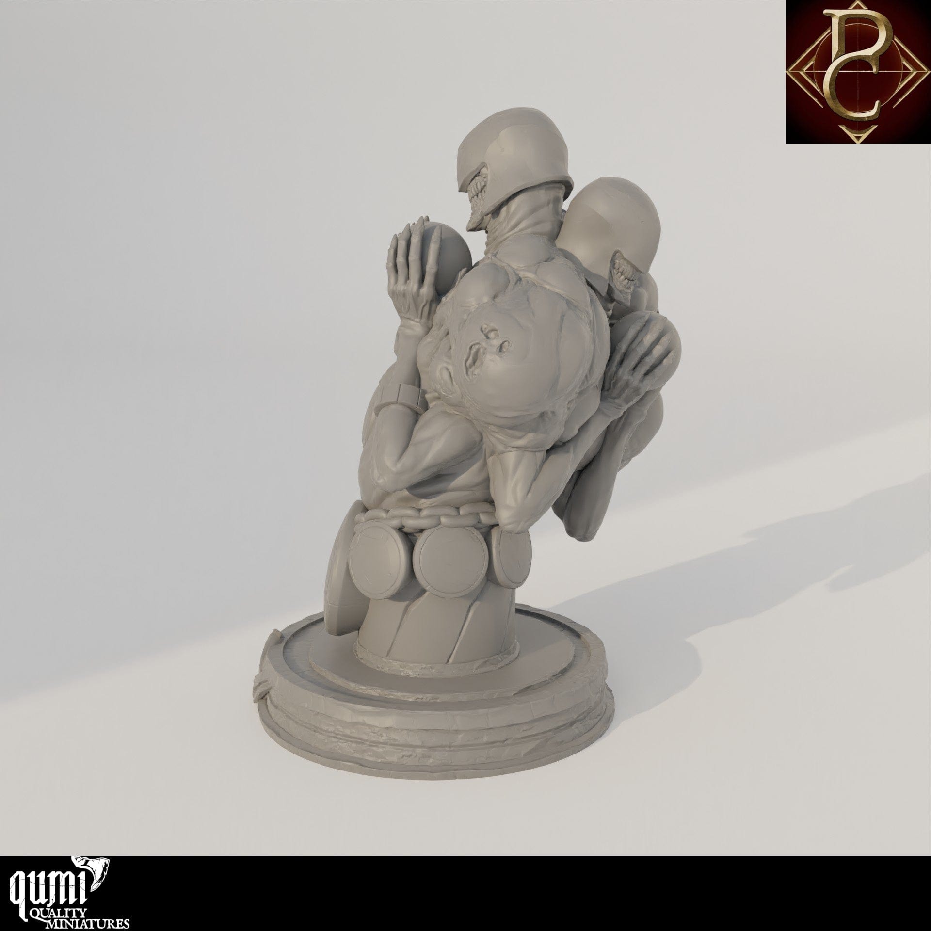 Tabletop RPG Miniature Drenial and Bermegoth Bust - 75mm 110mm Qumi - Parasite Collectibles Quality Miniatures - Qumi Wargaming Mini Model Figure