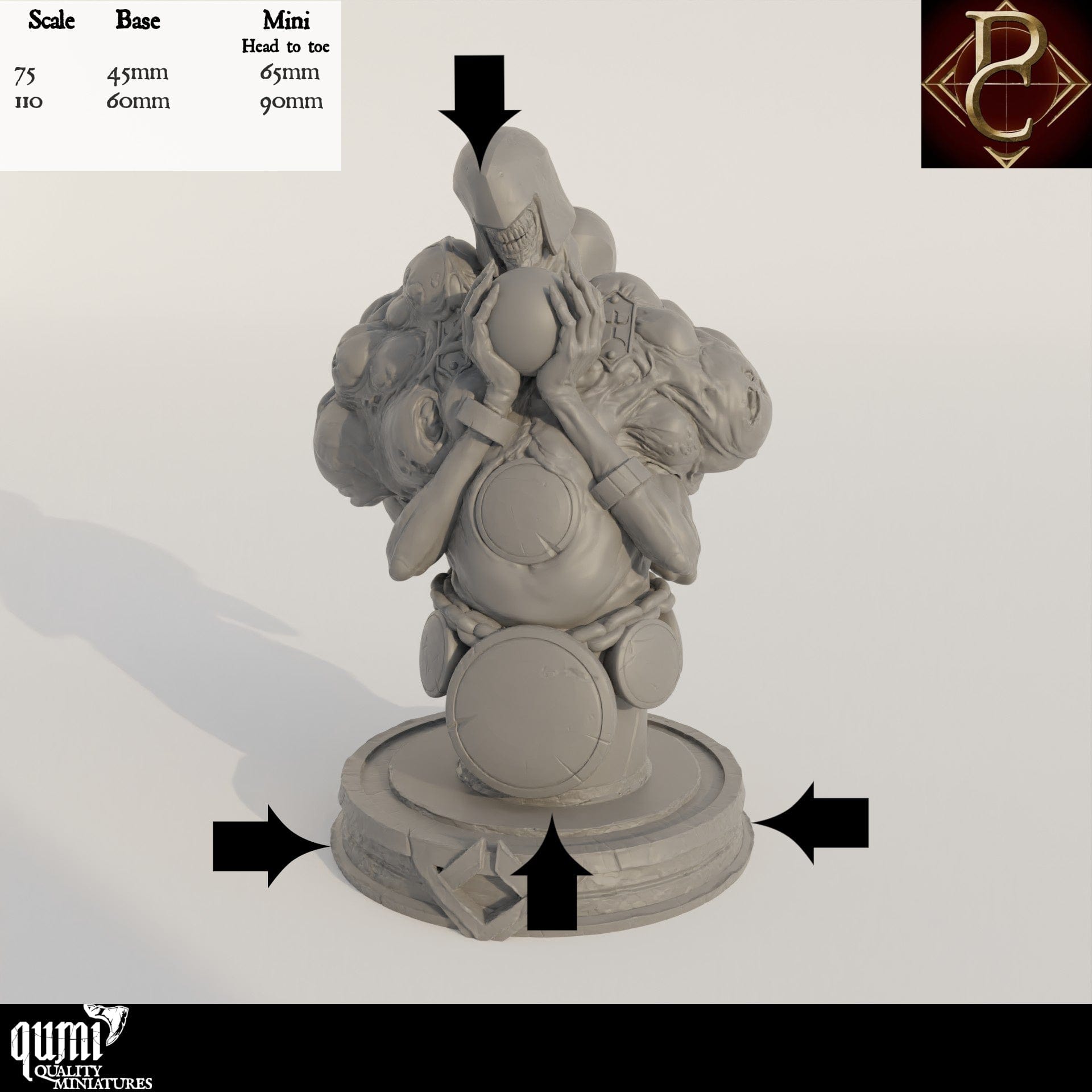 Tabletop RPG Miniature Drenial and Bermegoth Bust - 75mm 110mm Qumi - Parasite Collectibles Quality Miniatures - Qumi Wargaming Mini Model Figure