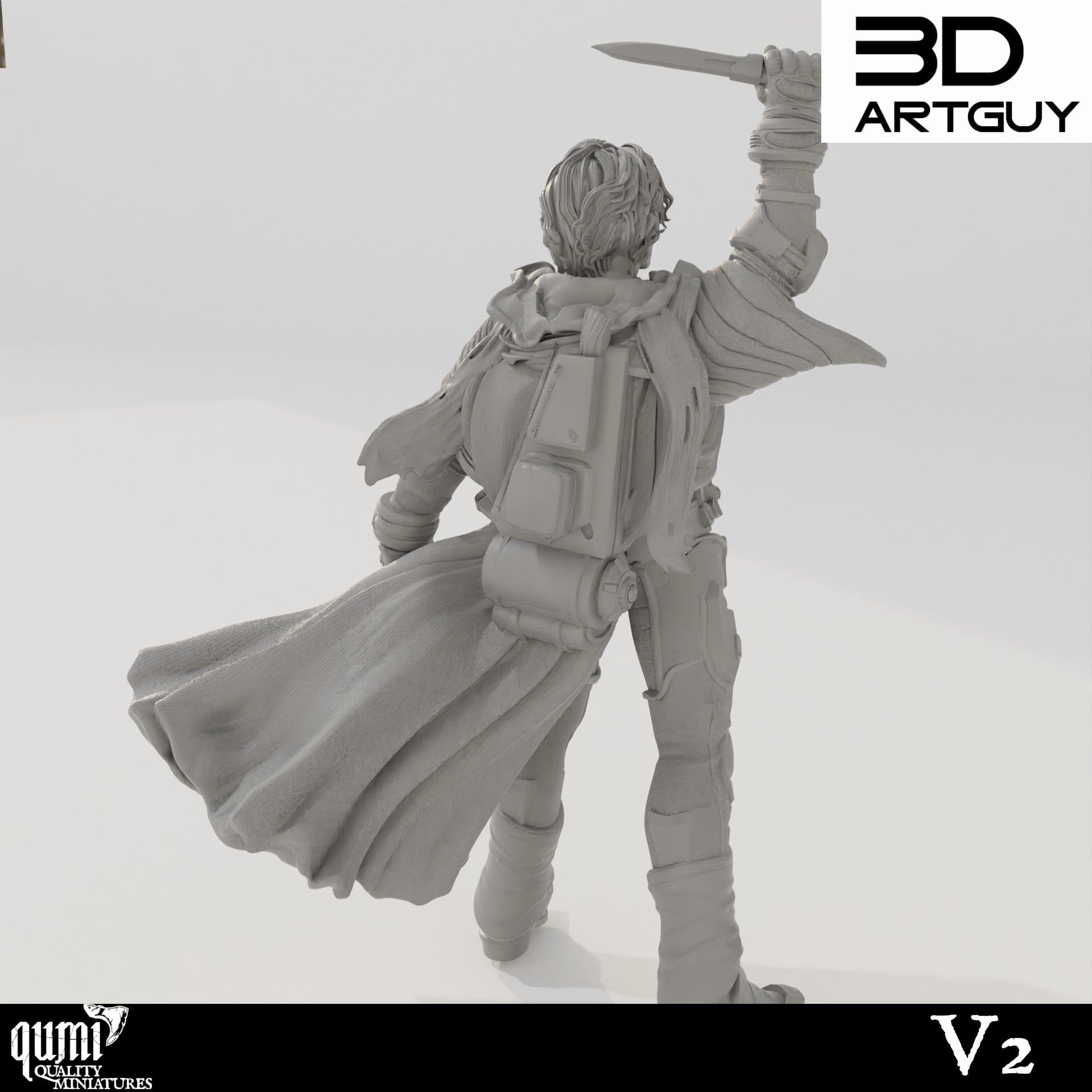 Tabletop RPG Miniature Duke Rally - Qumi - 3D ArtGuy Quality Miniatures - Qumi Wargaming Mini Model Figure