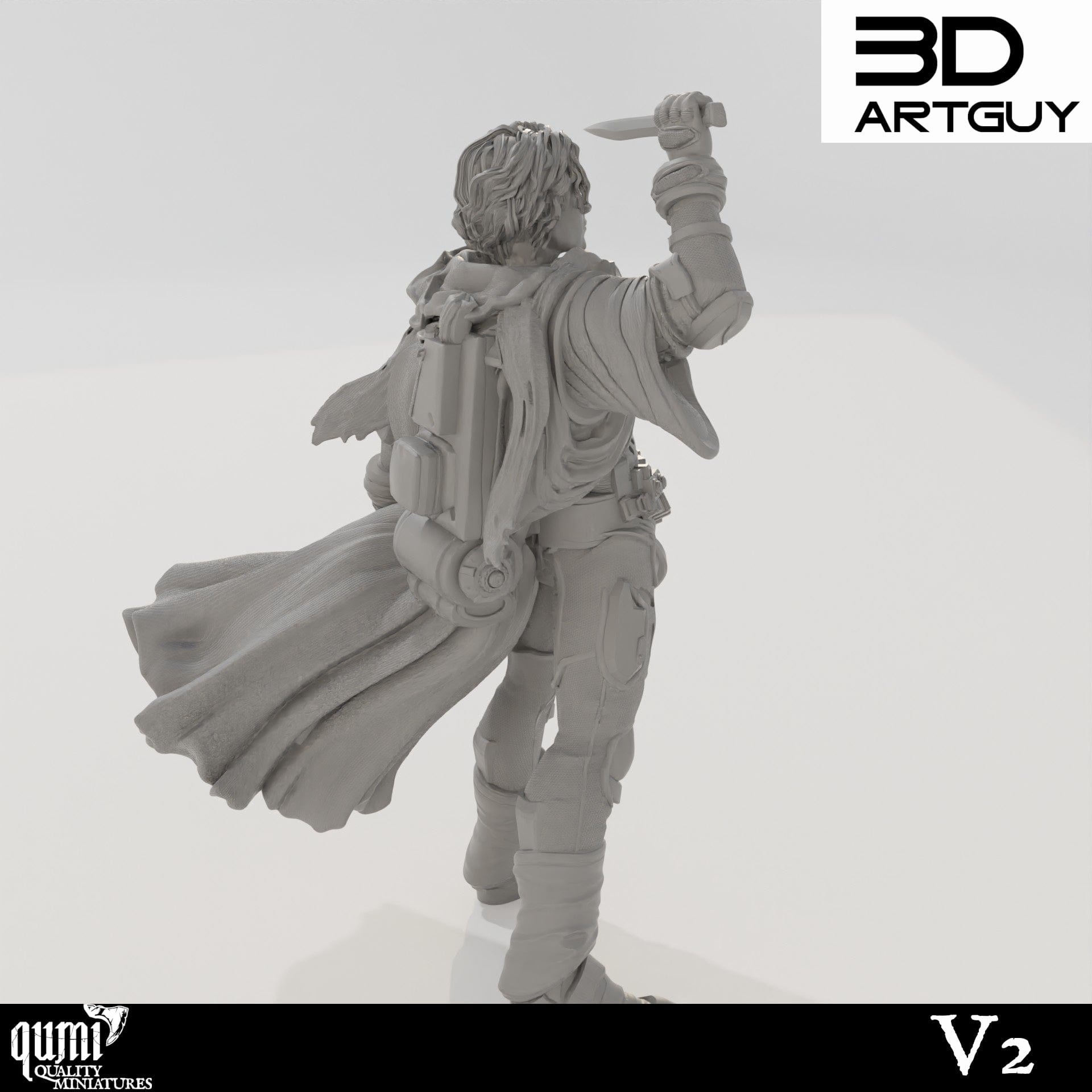 Tabletop RPG Miniature Duke Salute - Qumi - 3D ArtGuy Quality Miniatures - Qumi Wargaming Mini Model Figure