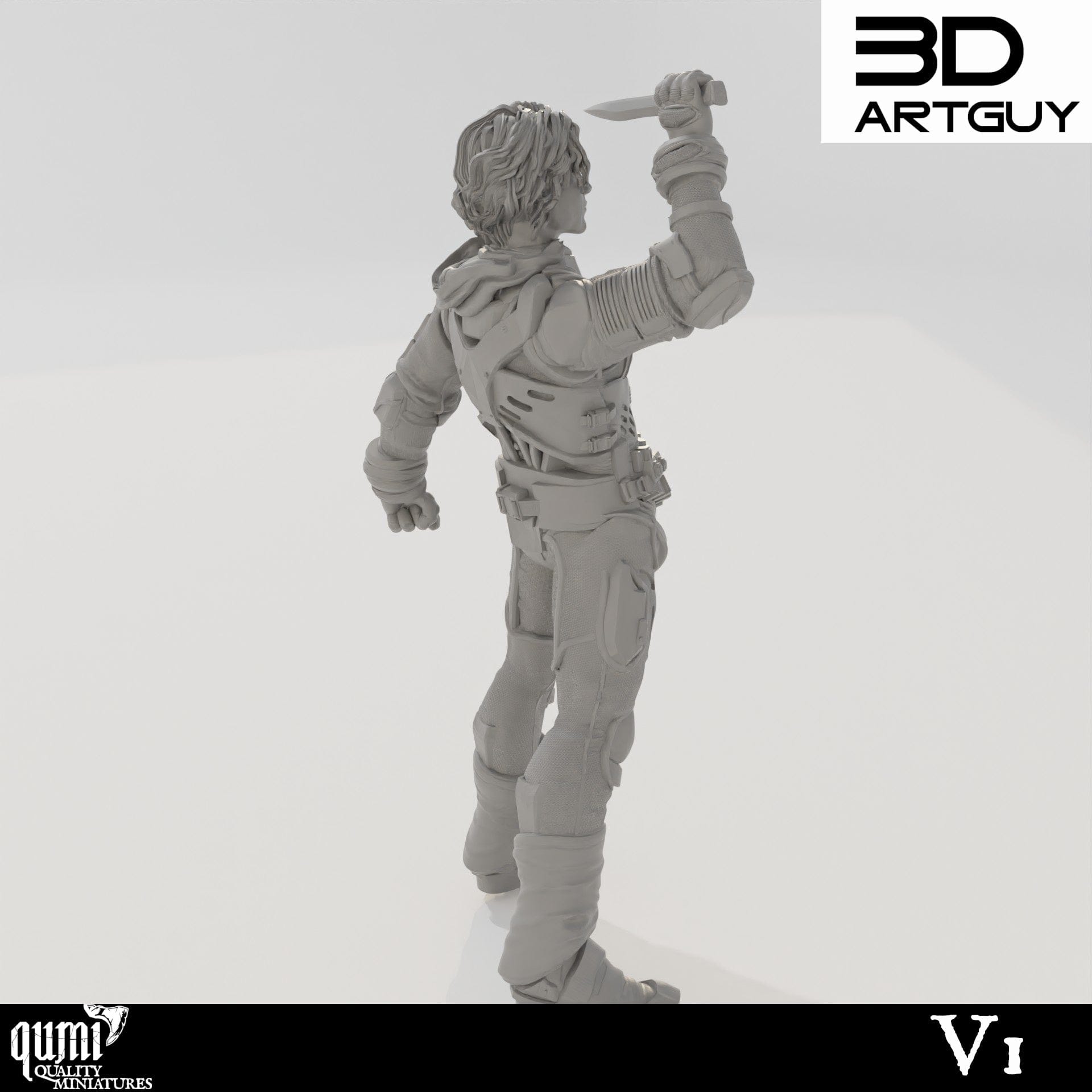 Tabletop RPG Miniature Duke Salute - Qumi - 3D ArtGuy Quality Miniatures - Qumi Wargaming Mini Model Figure