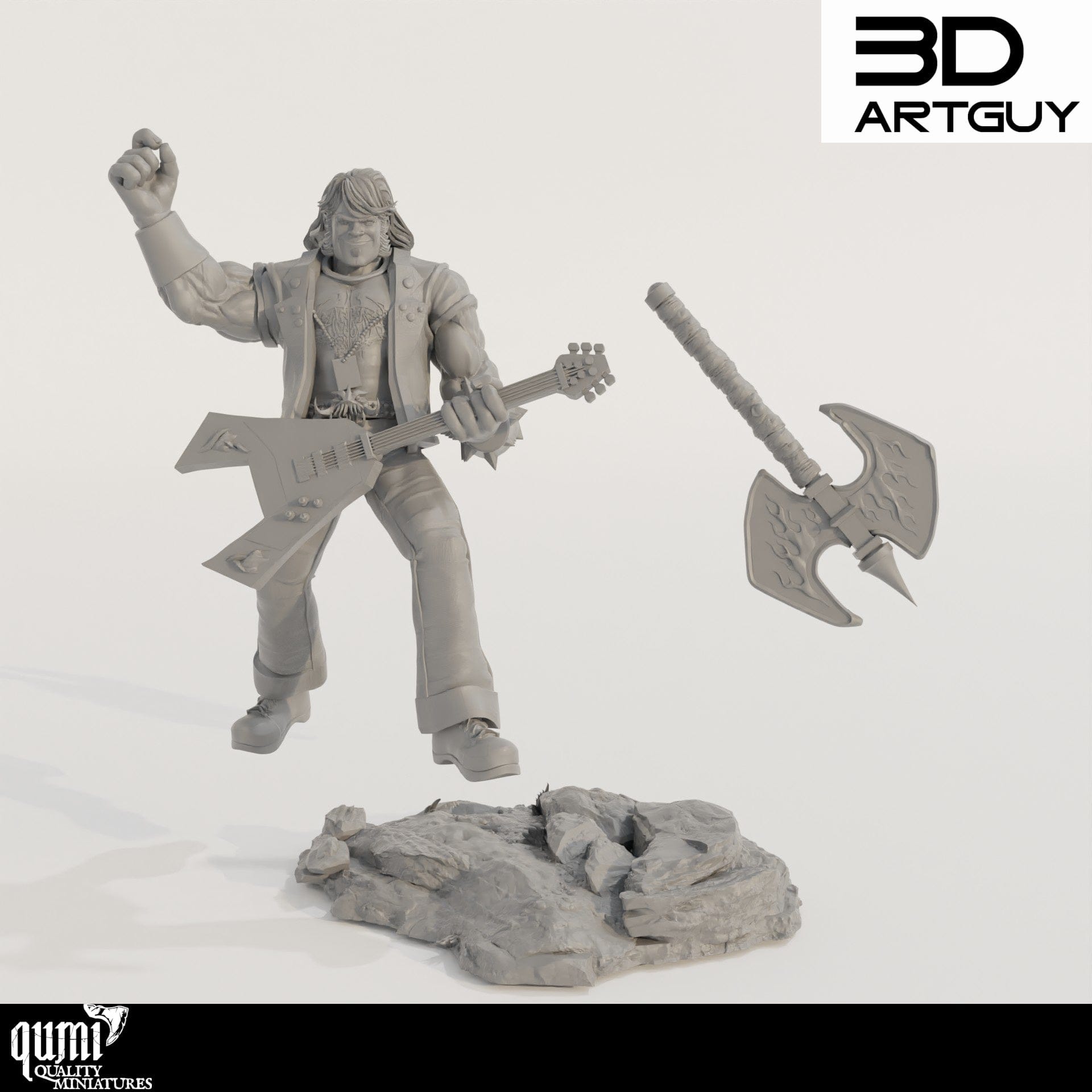 Tabletop RPG Miniature Eddie - Qumi - 3D ArtGuy Quality Miniatures - Qumi Wargaming Mini Model Figure