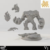 Fire golem scale diagram with 50mm base and 45mm height measurement.