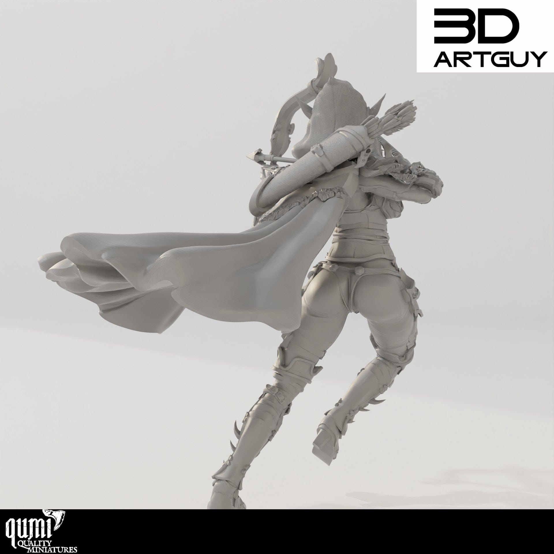 Tabletop RPG Miniature Elf Archer - Qumi Quality Miniatures - Qumi Wargaming Mini Model Figure