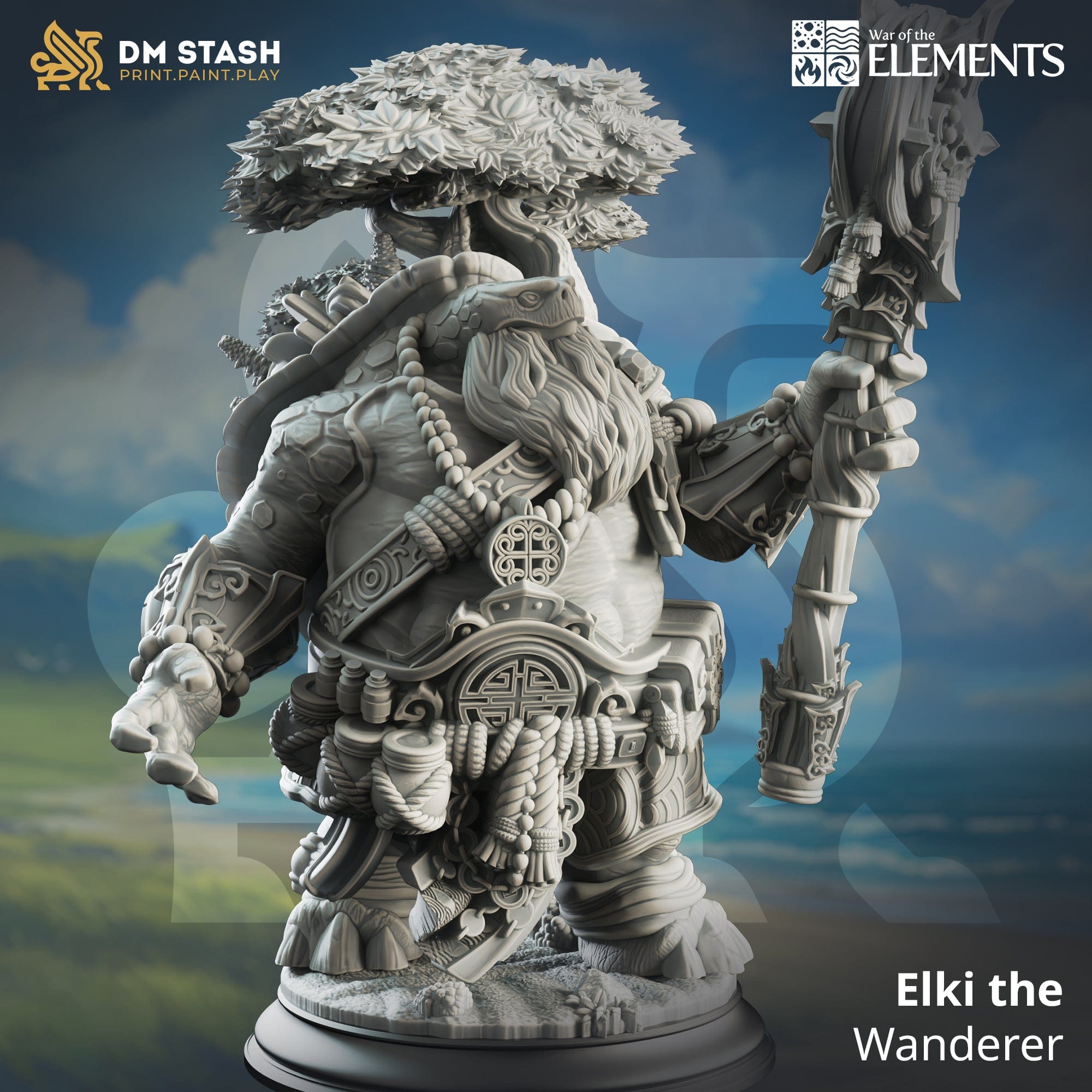 Tabletop RPG Miniature Elki the Wanderer - 32mm 75mm Qumi - DM Stash Quality Miniatures - Qumi Wargaming Mini Model Figure
