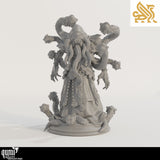 The complete Elthakar monster miniature standing on its tentacle-decorated base.
