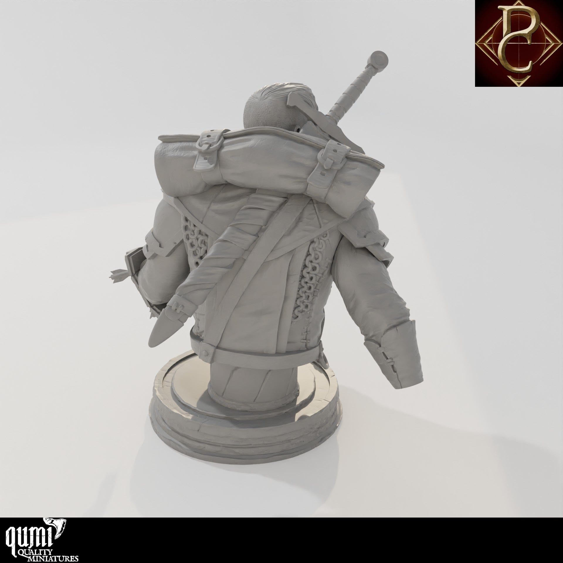 Tabletop RPG Miniature Eon and the child Bust - 32mm Qumi - Parasite Collectibles Quality Miniatures - Qumi Wargaming Mini Model Figure