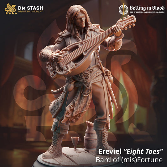 Tabletop RPG Miniature Ereviel - 32mm 75mm Qumi DM Stash Quality Miniatures - Qumi Wargaming Mini Model Figure