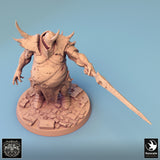 Humanoid Executioner Tabletop Miniatures by Qumi, 3D printed resin tabletop miniature for RPGs, wargaming and painting