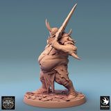 Humanoid Executioner Tabletop Miniatures by Qumi, 3D printed resin tabletop miniature for RPGs, wargaming and painting