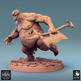 Humanoid Executioner Tabletop Miniatures by Qumi, 3D printed resin tabletop miniature for RPGs, wargaming and painting