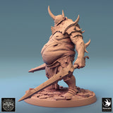 Humanoid Executioner Tabletop Miniatures by Qumi, 3D printed resin tabletop miniature for RPGs, wargaming and painting