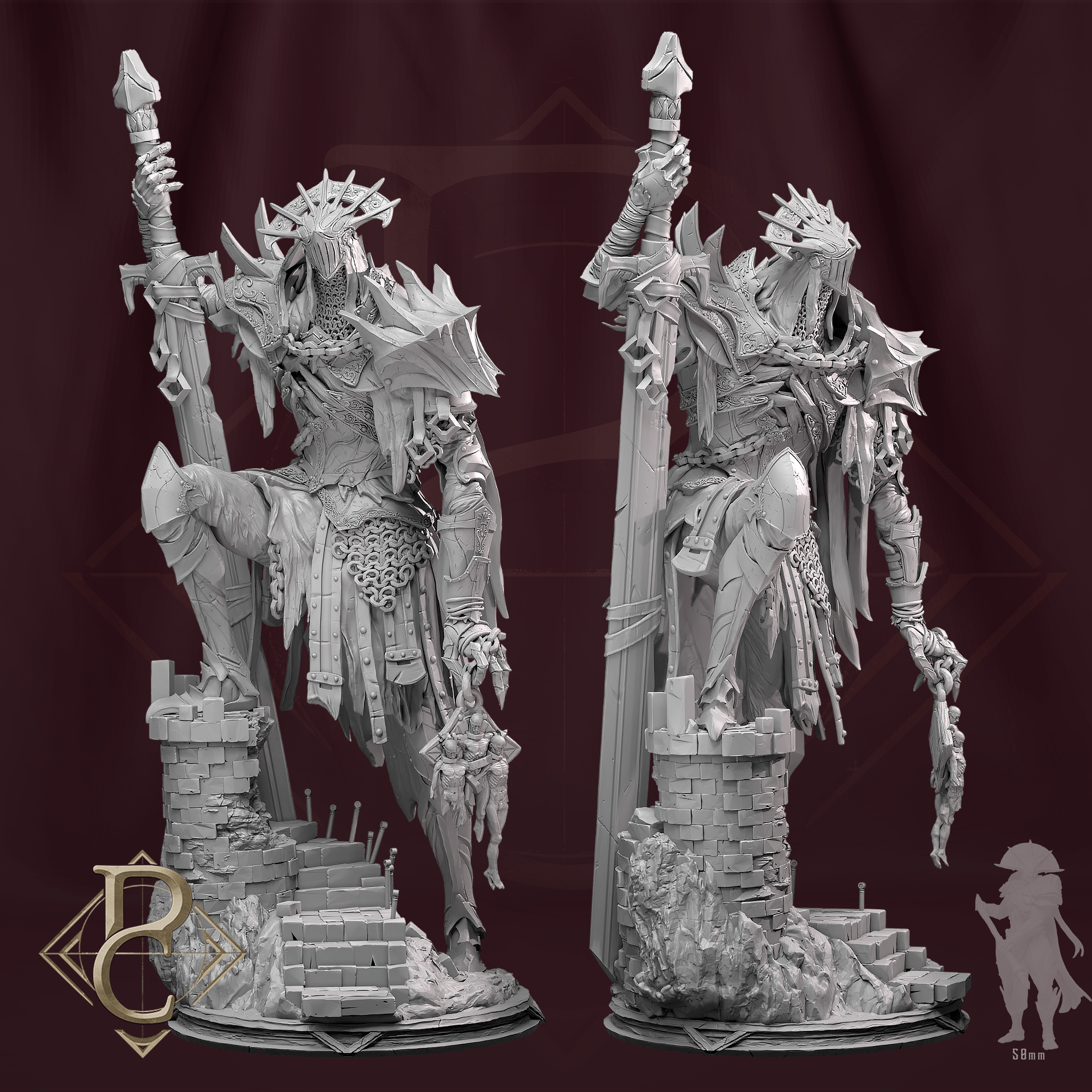 Tabletop RPG Miniature Fallen King Rasnov XL Size Qumi Parasite Collectibles Quality Miniatures - Qumi Wargaming Mini Model Figure
