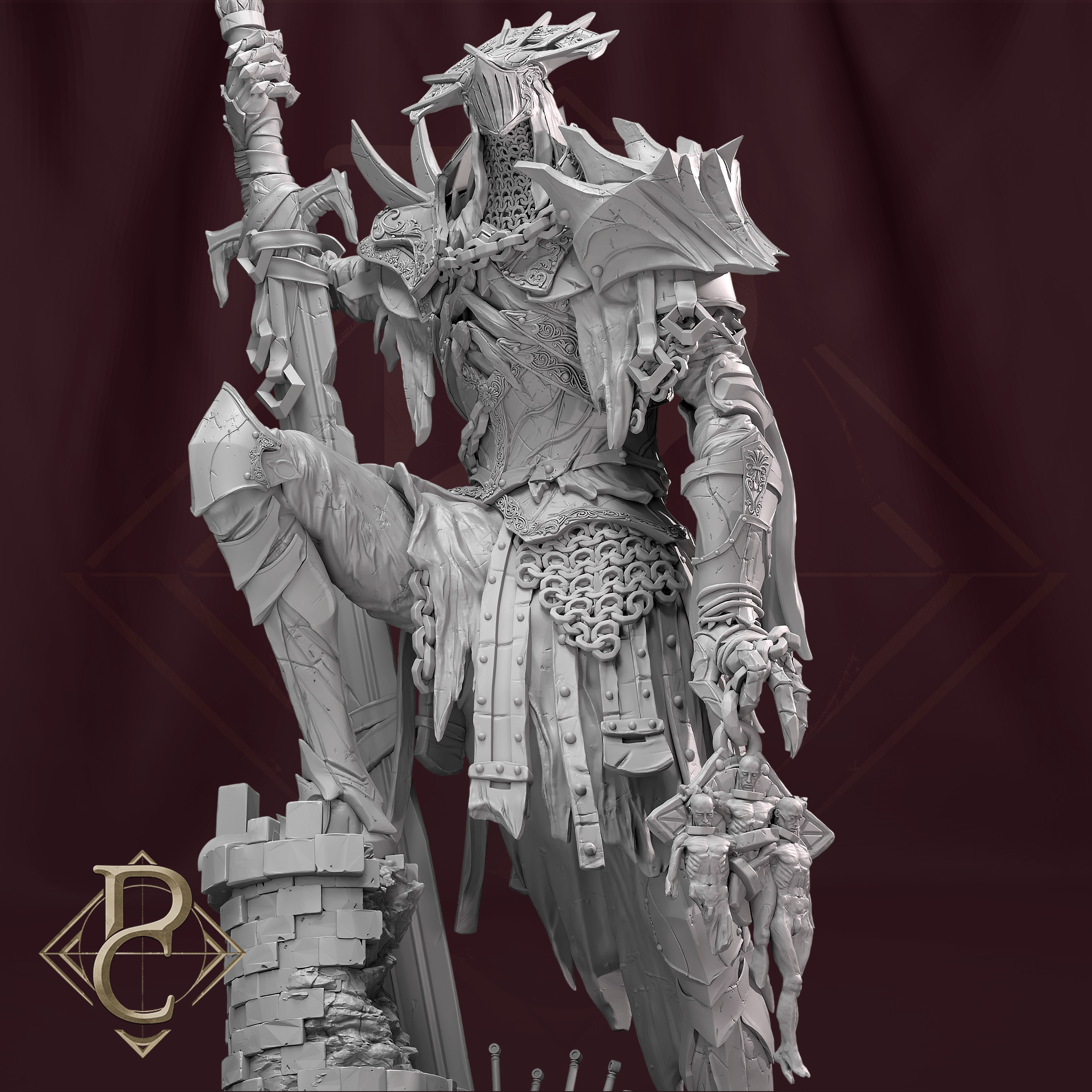 Tabletop RPG Miniature Fallen King Rasnov XL Size Qumi Parasite Collectibles Quality Miniatures - Qumi Wargaming Mini Model Figure