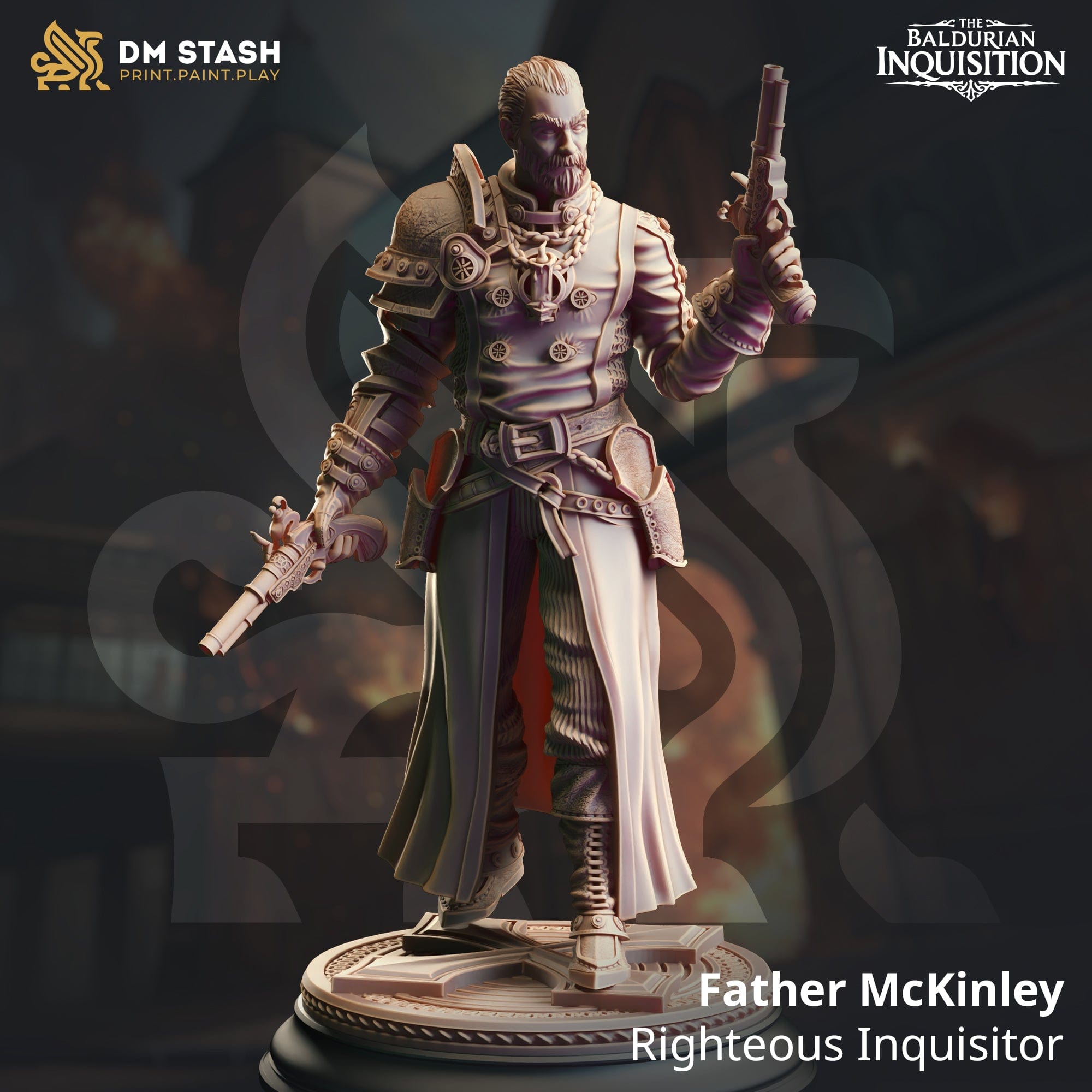 Tabletop RPG Miniature Father McKinley - 32mm 75mm Qumi DM Stash Quality Miniatures - Qumi Wargaming Mini Model Figure
