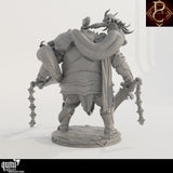 Rear view of the Fathon N Scylas sword fighter miniature showing detailed armor and pose
