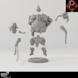 Exploded view showing the multi-part assembly of the Fathon N Scylas fantasy resin model