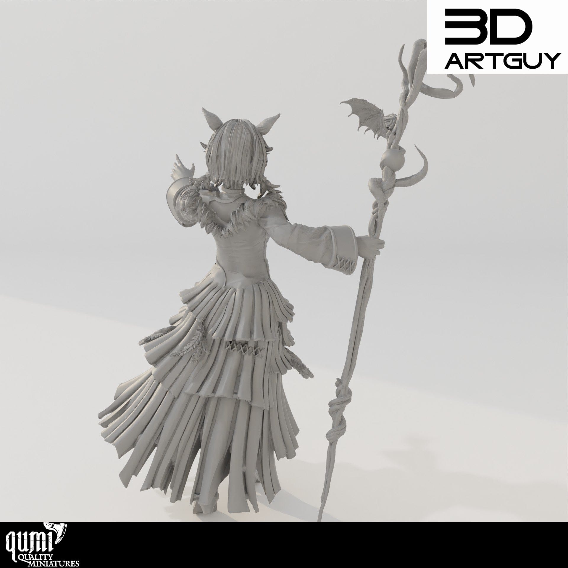 Tabletop RPG Miniature Female Conjurer - Qumi Quality Miniatures - Qumi Wargaming Mini Model Figure