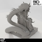 Rear view showing the dragon tail and back of the ornate throne design