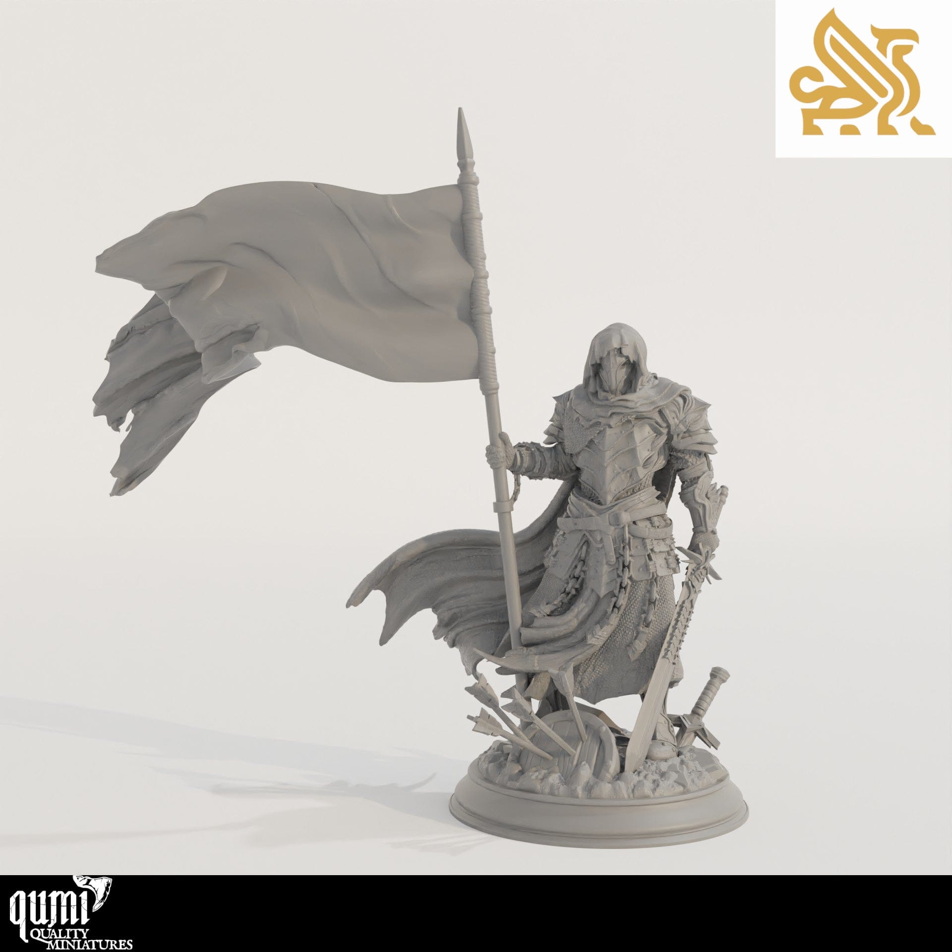 Tabletop RPG Miniature Florian the Fallen  32mm 75mm Qumi - DM Stash Quality Miniatures - Qumi Wargaming Mini Model Figure
