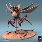 Fyrionis creature with rider, shown at a dynamic angle on a display base.