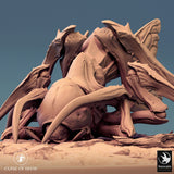 Detailed view of the Fyrionis creature's head, showcasing the complex, alien anatomy.