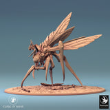 Front-side view of the Fyrionis creature highlighting its pointed head and wing structure.