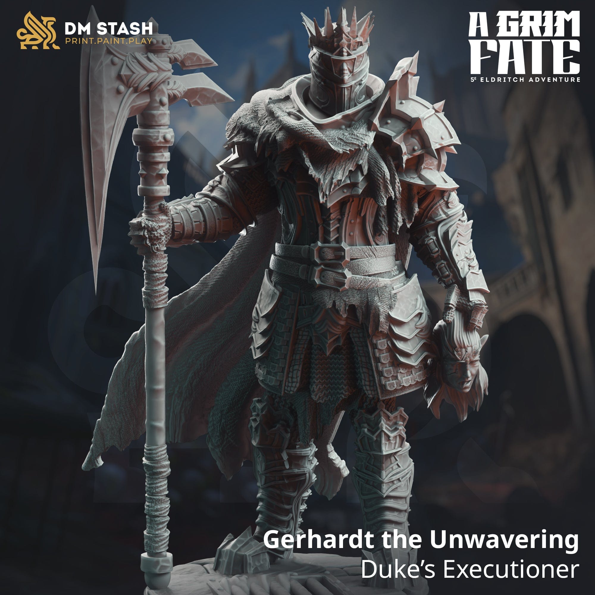 Tabletop RPG Miniature Gerhardt the Unwavering - 32mm 75mm  - Qumi - DM Stash Quality Miniatures - Qumi Wargaming Mini Model Figure