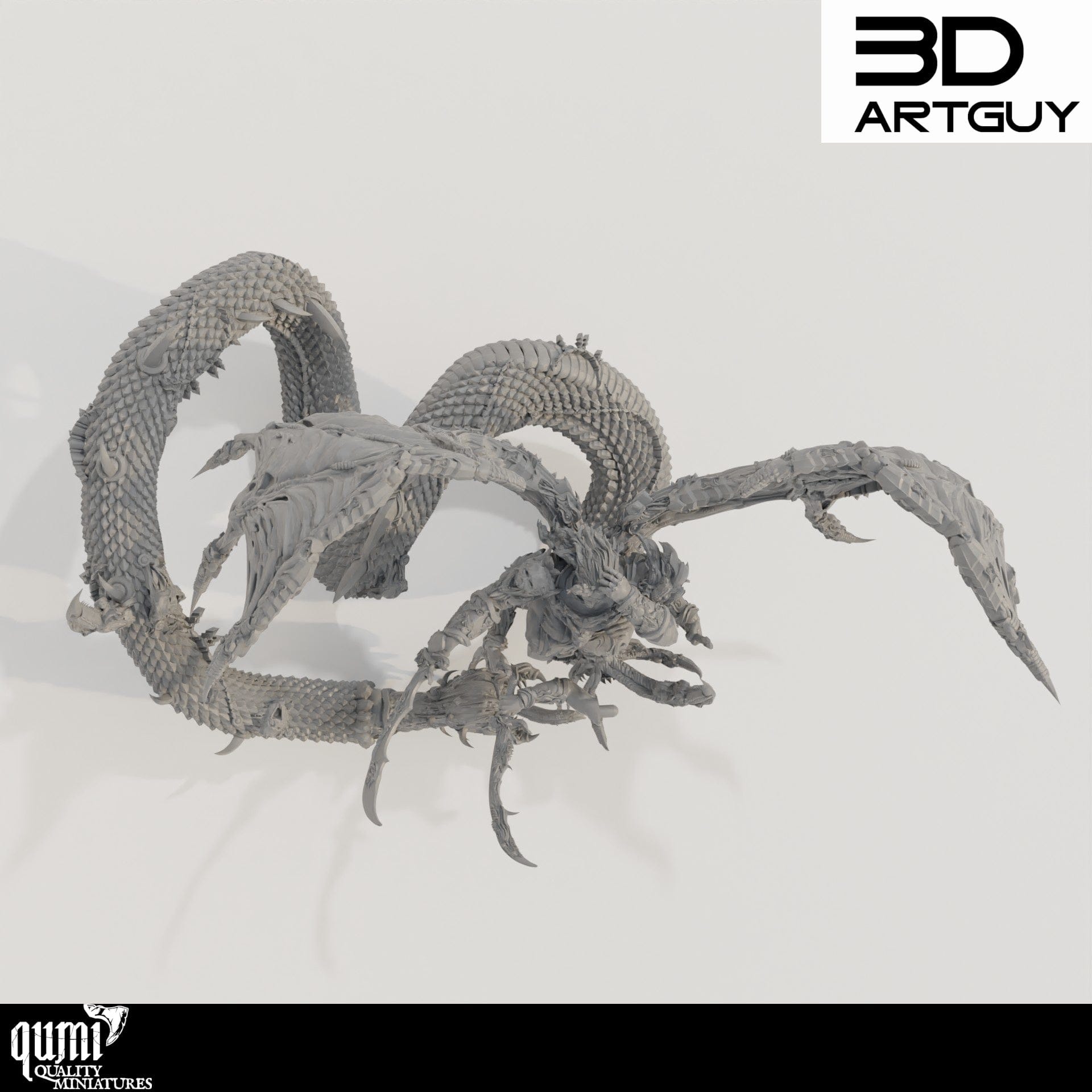 Tabletop RPG Miniature Giant Snake Hedonist - 32mm Mini - Qumi Quality Miniatures - Qumi Wargaming Mini Model Figure
