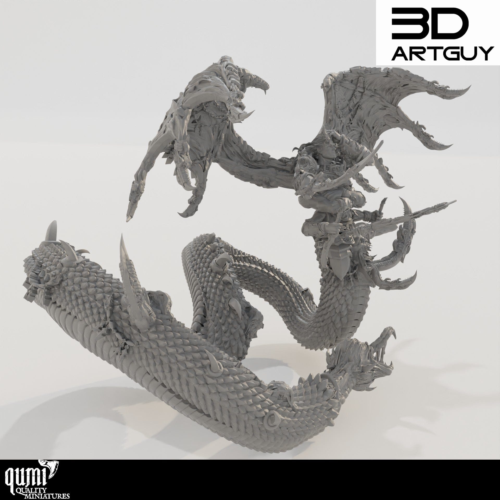 Tabletop RPG Miniature Giant Snake Hedonist - 32mm Mini - Qumi Quality Miniatures - Qumi Wargaming Mini Model Figure