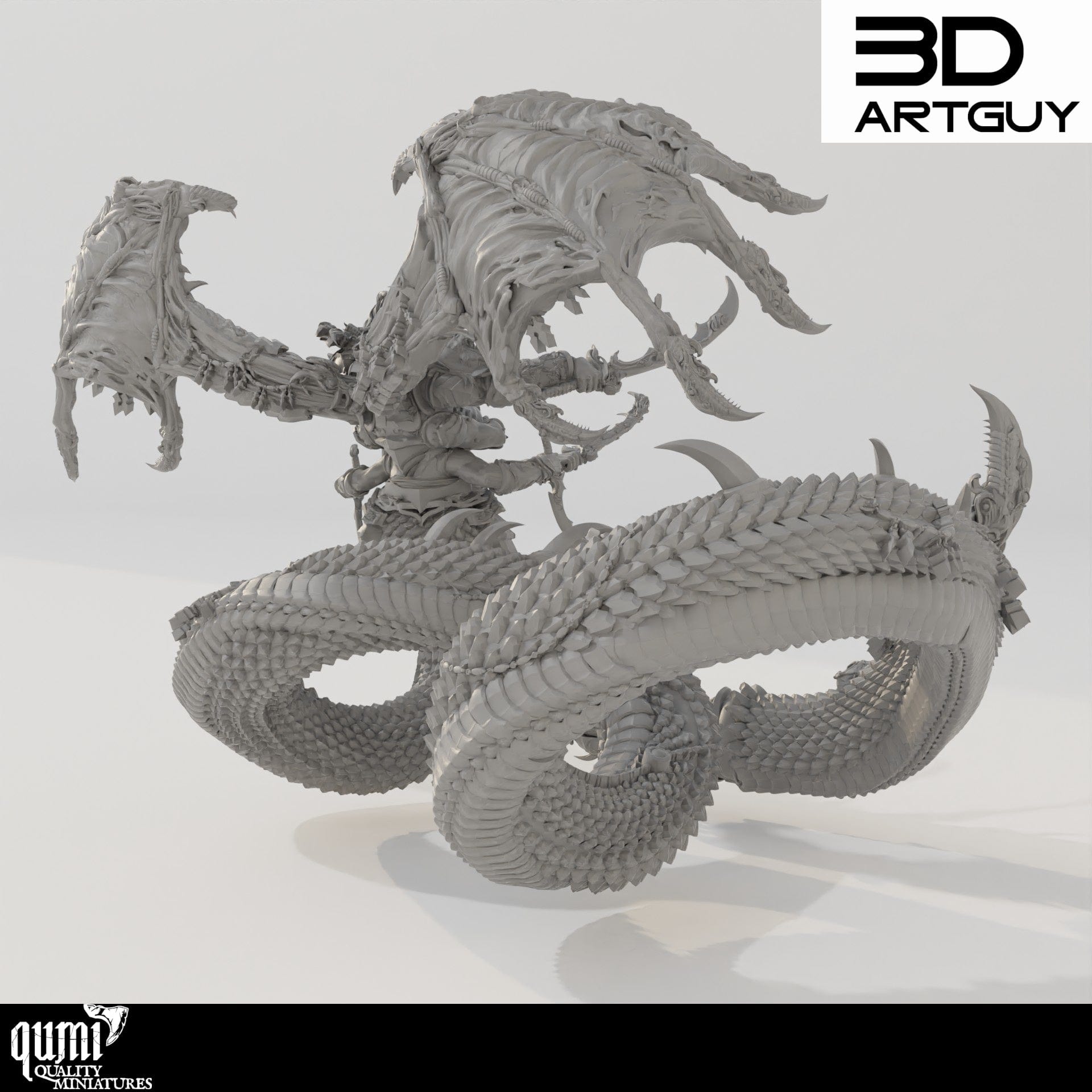 Tabletop RPG Miniature Giant Snake Hedonist - 32mm Mini - Qumi Quality Miniatures - Qumi Wargaming Mini Model Figure