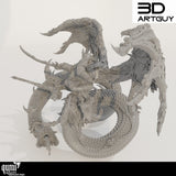 Side profile view of the Hedonist sword fighter snake showing intricate wing detail