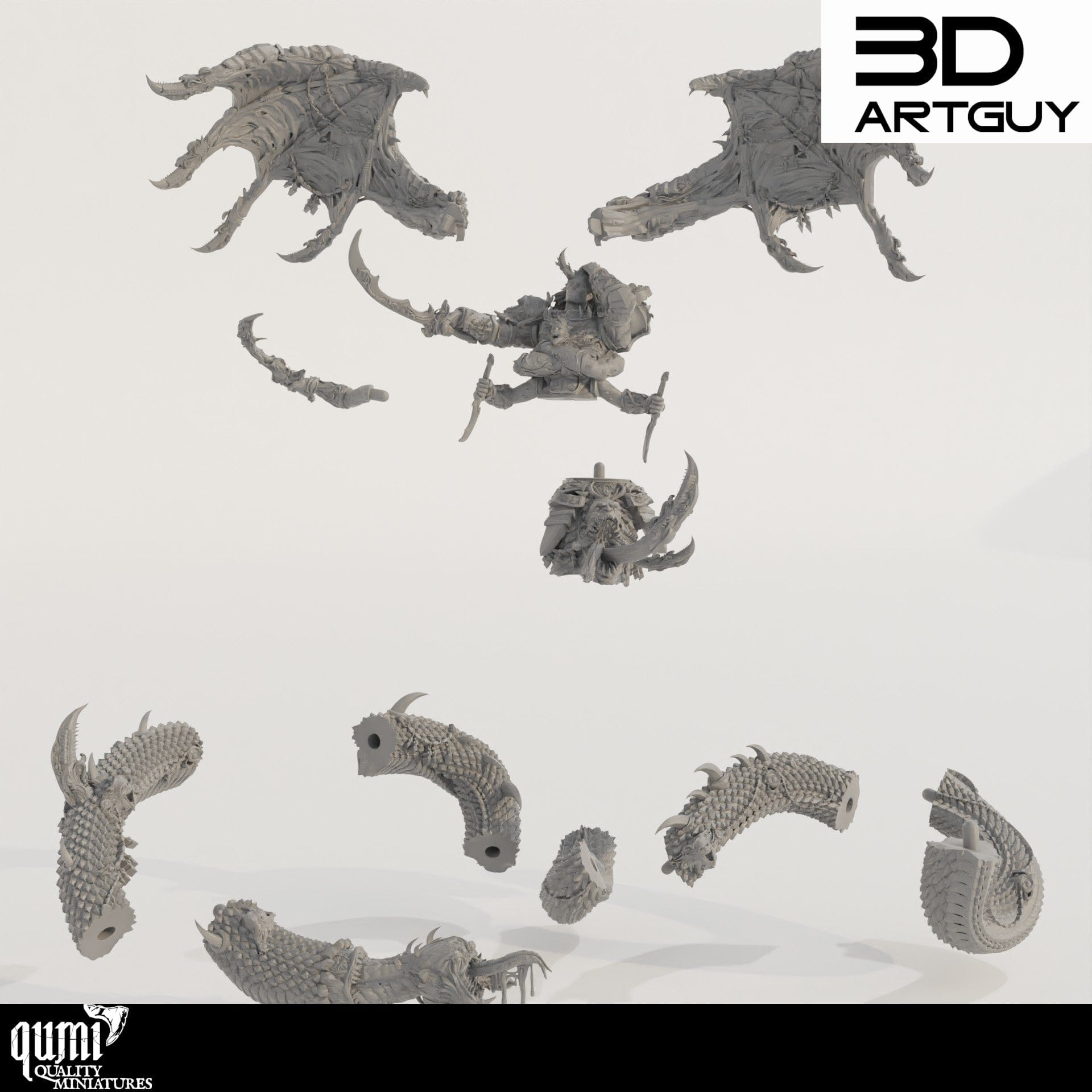 Tabletop RPG Miniature Giant Snake Hedonist - 32mm Mini - Qumi Quality Miniatures - Qumi Wargaming Mini Model Figure