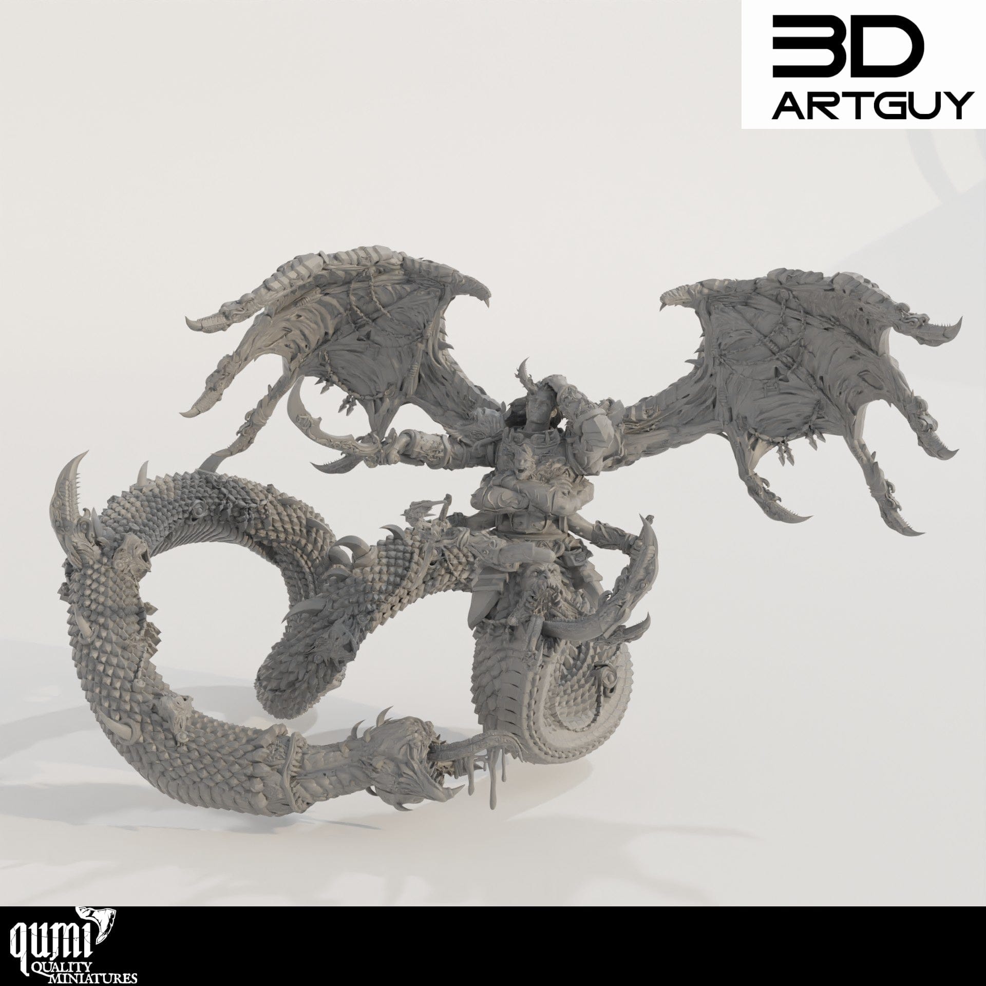 Tabletop RPG Miniature Giant Snake Hedonist - 32mm Mini - Qumi Quality Miniatures - Qumi Wargaming Mini Model Figure