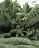 Nahaufnahme der Texturen auf der Basis des unbemalten Harz-Diorama-Modells